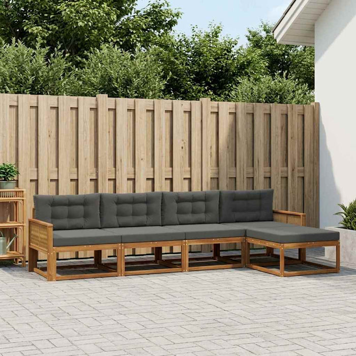 Set de canapele de exterior cu pernă 5 pcs Natural și Antracit WALTI
