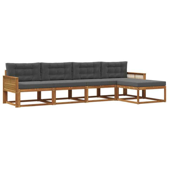 Set de canapele de exterior cu pernă 5 pcs Natural și Antracit WALTI