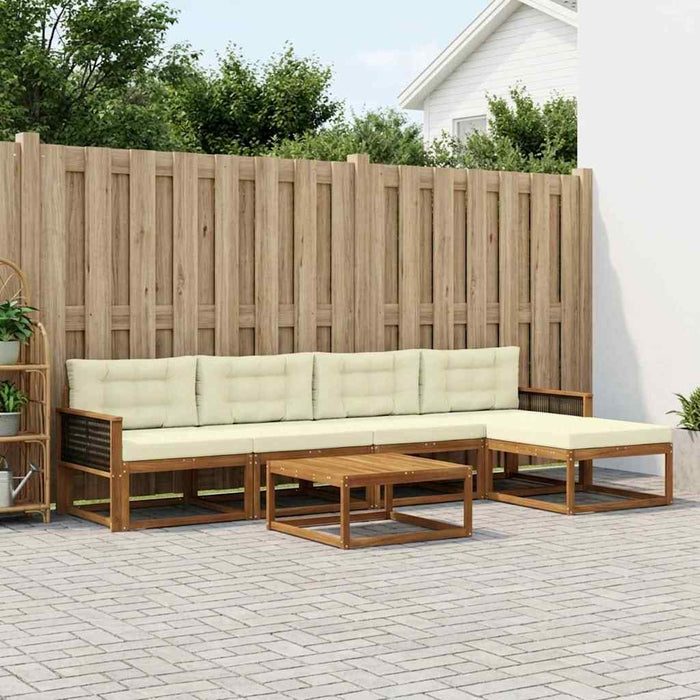 Set de canapele de exterior cu pernă 6 pcs Natural și Crem WALTI