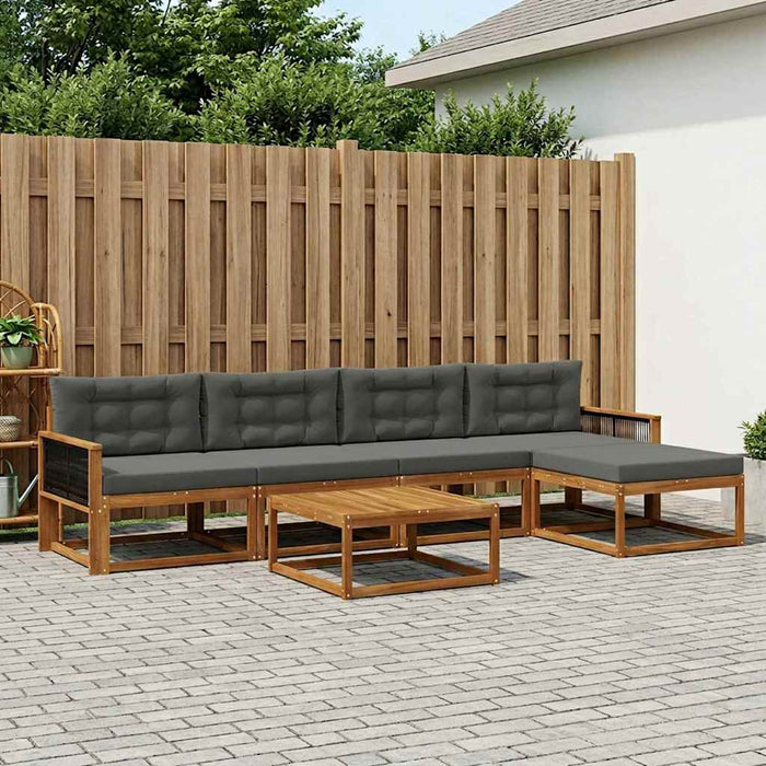 Set de canapele de exterior cu pernă 6 pcs Natural și Antracit WALTI