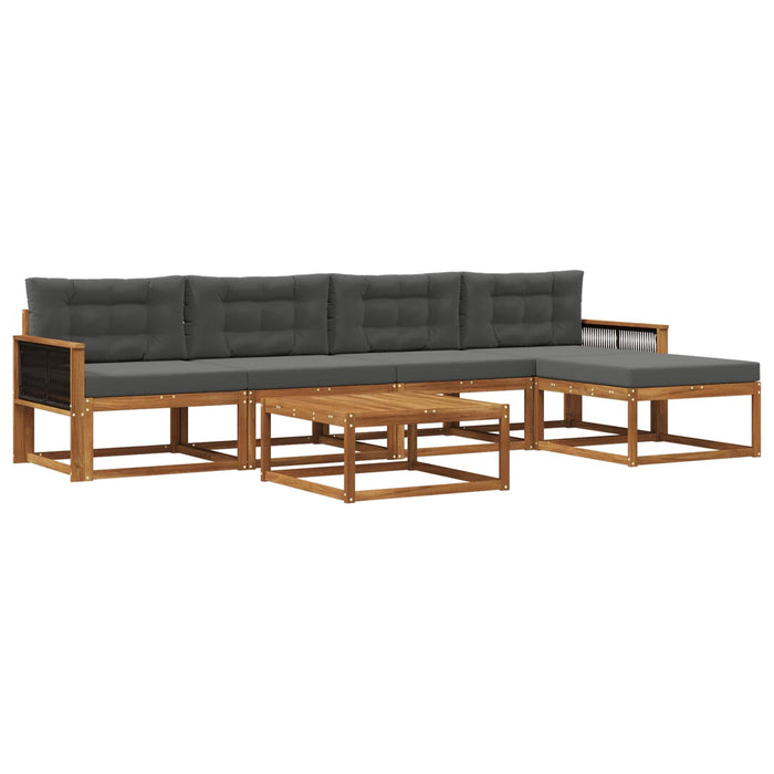 Set de canapele de exterior cu pernă 6 pcs Natural și Antracit WALTI