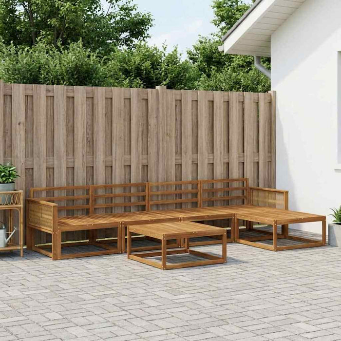 Set de canapele de exterior 6 pcs natural Lemn Solid de Acacia WALTI