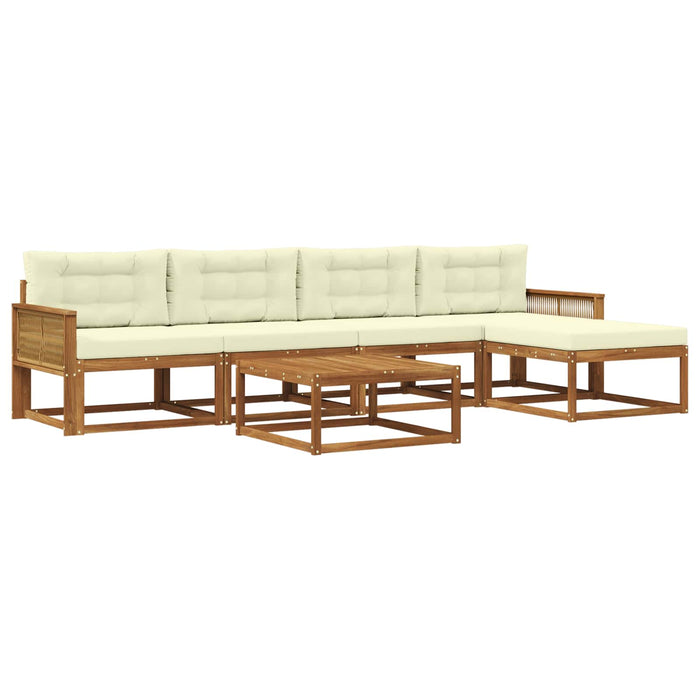 Set de canapele de exterior cu pernă 6 pcs Natural și Crem WALTI