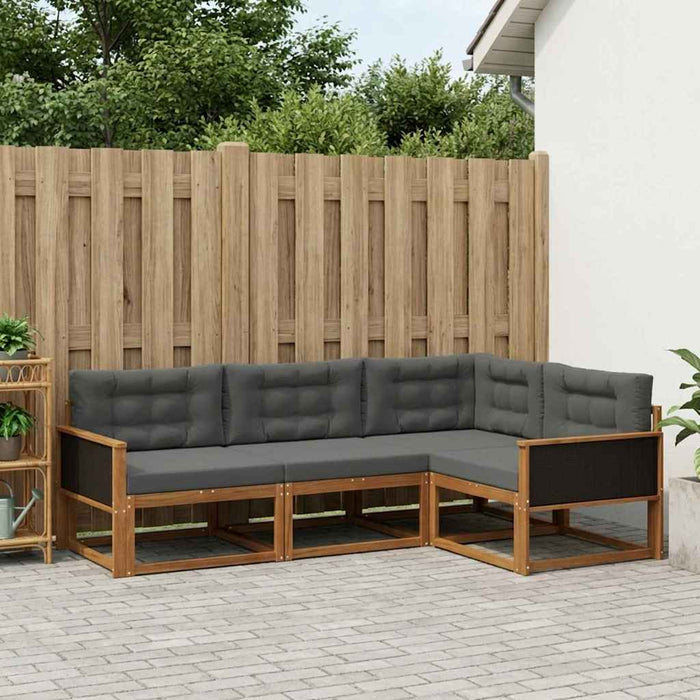 Set de canapele de exterior cu pernă 4 pcs Natural și Antracit WALTI