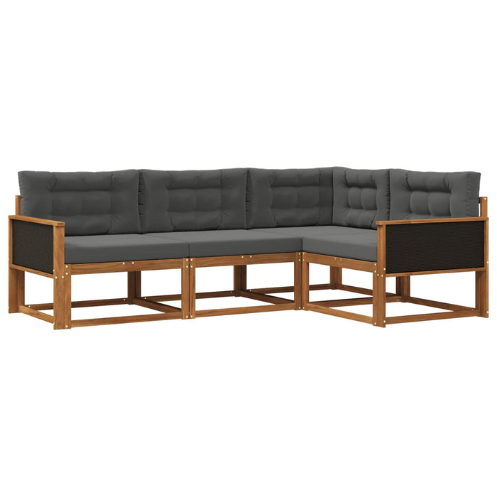 Set de canapele de exterior cu pernă 4 pcs Natural și Antracit WALTI