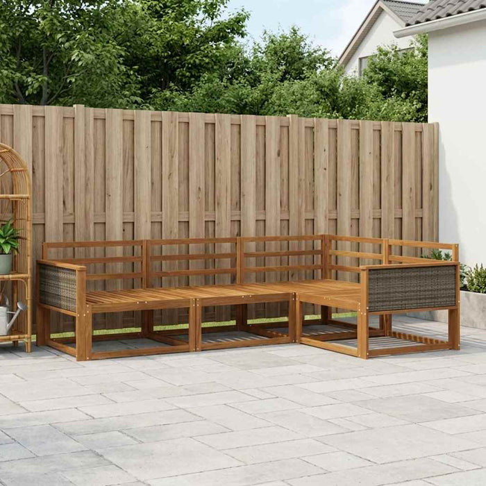 Set de canapele de exterior 4 pcs natural Lemn Solid de Acacia WALTI