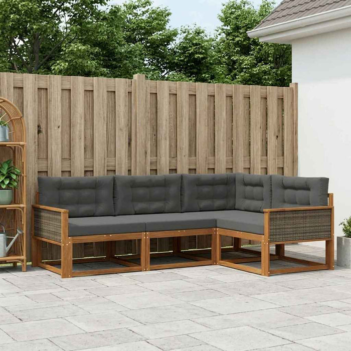 Set de canapele de exterior cu pernă 4 pcs Natural și Antracit WALTI