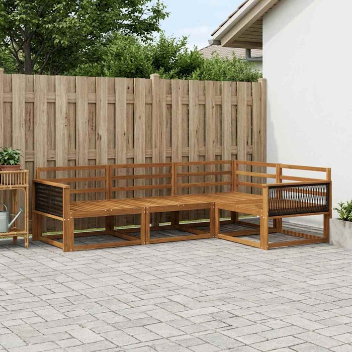 Set de canapele de exterior 4 pcs natural Lemn Solid de Acacia WALTI