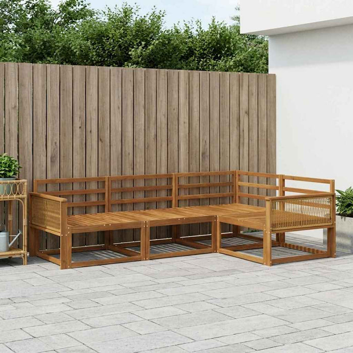 Set de canapele de exterior 4 pcs natural Lemn Solid de Acacia WALTI