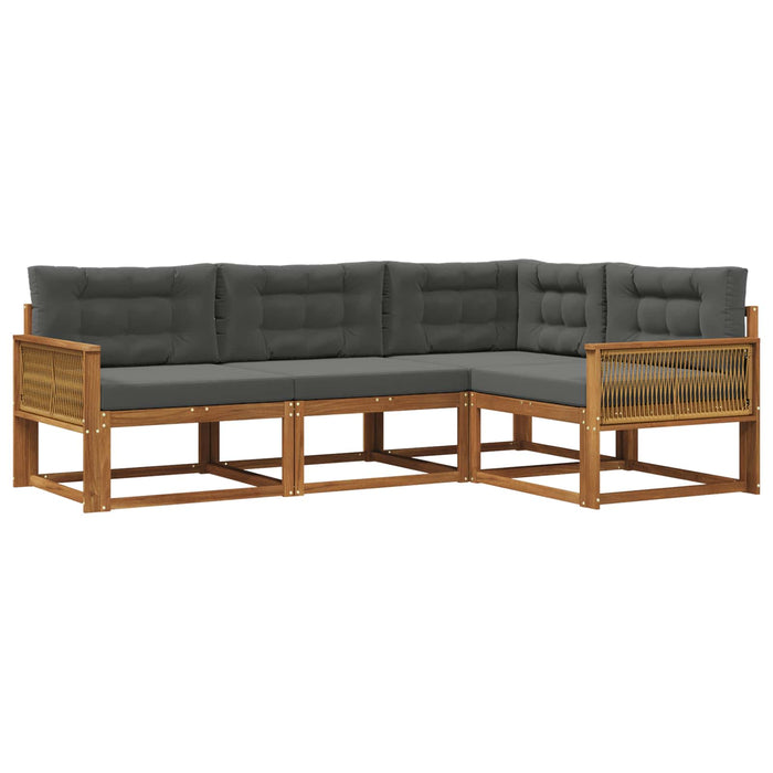 Set de canapele de exterior cu pernă 4 pcs Natural și Antracit WALTI