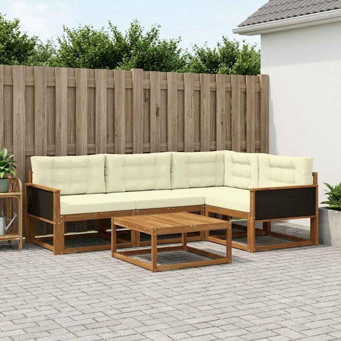Set de canapele de exterior 5 pcs Natural și Crem WALTI