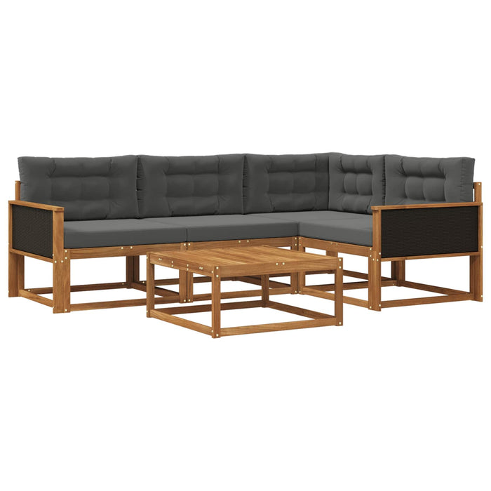 Set de canapele de exterior cu pernă 5 pcs Natural și Antracit WALTI