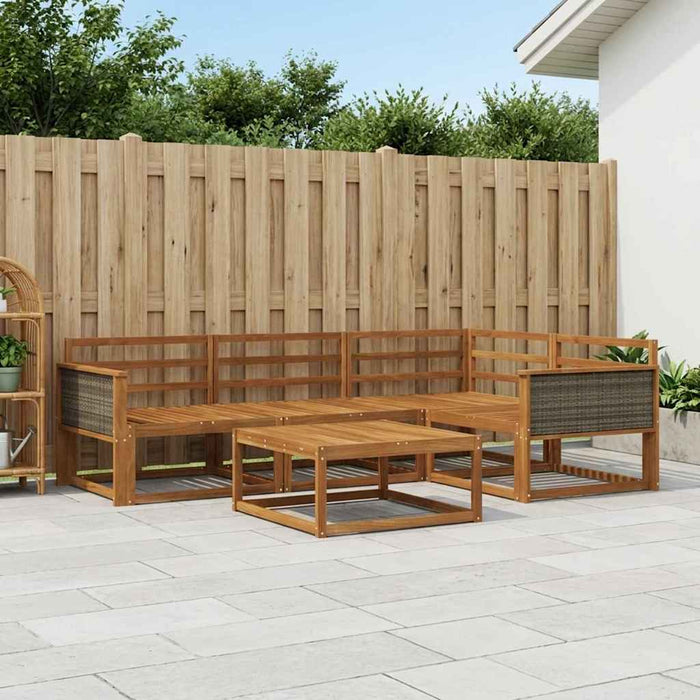 Set de canapele de exterior 5 pcs natural Lemn Solid de Acacia WALTI