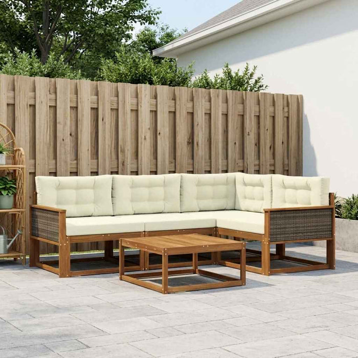 Set de canapele de exterior 5 pcs Natural și Crem WALTI