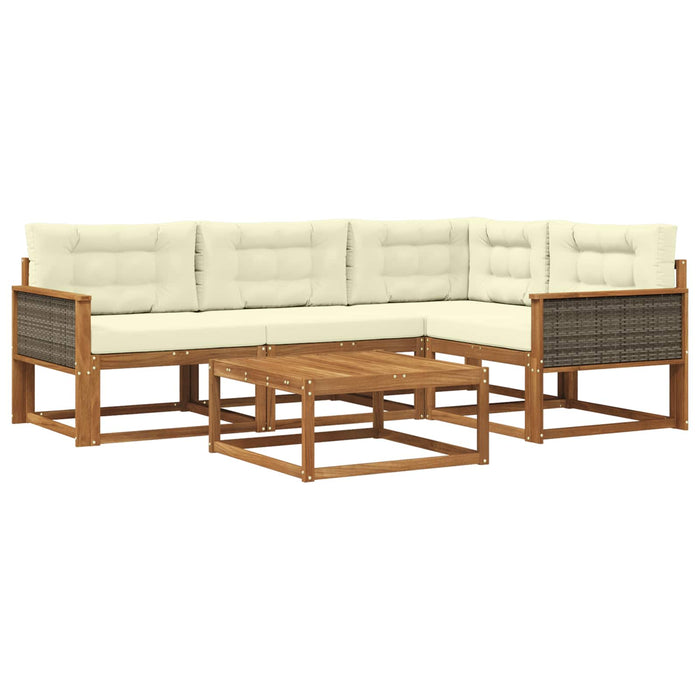 Set de canapele de exterior 5 pcs Natural și Crem WALTI