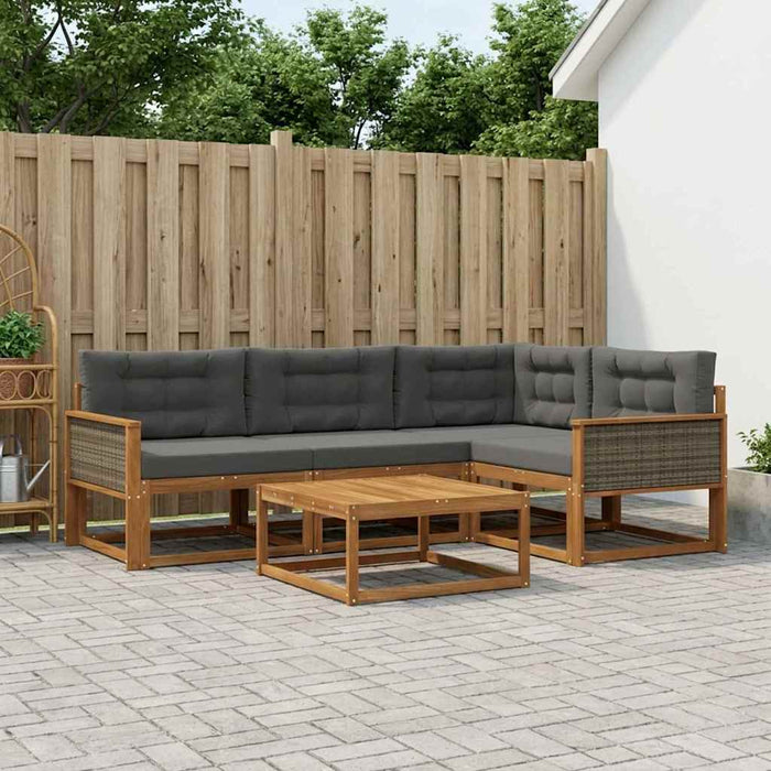 Set de canapele de exterior cu pernă 5 pcs Natural și Antracit WALTI