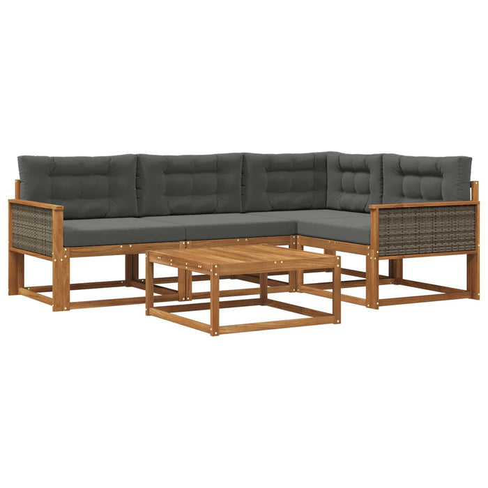 Set de canapele de exterior cu pernă 5 pcs Natural și Antracit WALTI