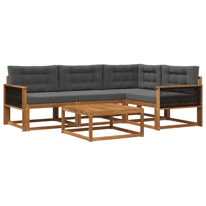 Set de canapele de exterior cu pernă 5 pcs Natural și Antracit WALTI