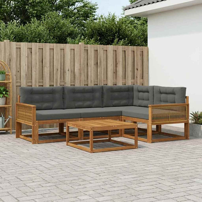Set de canapele de exterior cu pernă 5 pcs Natural și Antracit WALTI