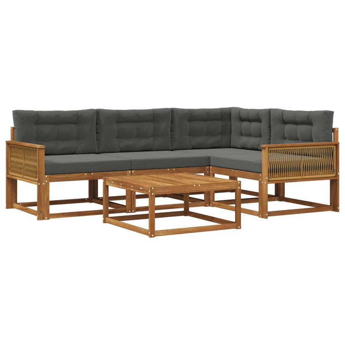 Set de canapele de exterior cu pernă 5 pcs Natural și Antracit WALTI