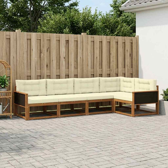 Set de canapele de exterior 5 pcs Natural și Crem WALTI