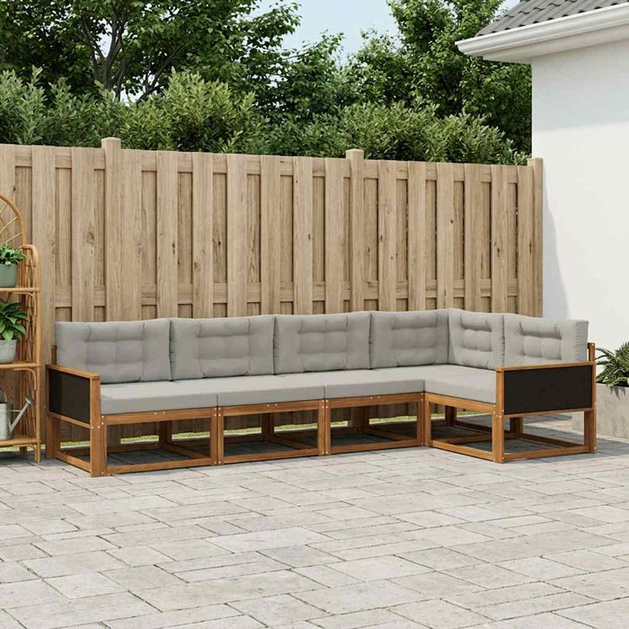 Set de canapele de exterior 5 pcs Natural și Gri deschis WALTI
