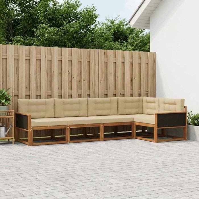 Set de canapele de exterior 5 pcs Natural și Bej WALTI