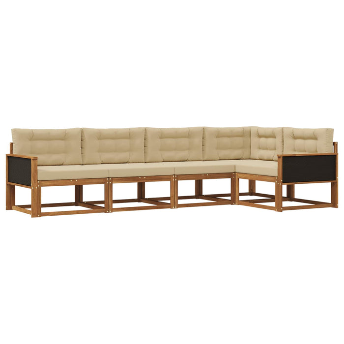 Set de canapele de exterior 5 pcs Natural și Bej WALTI