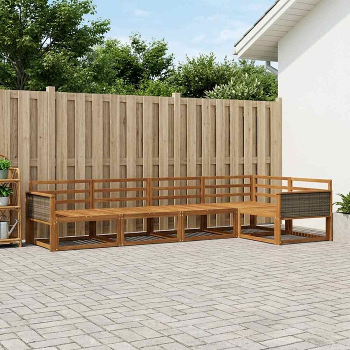 Set de canapele de exterior 5 pcs natural Lemn Solid de Acacia WALTI