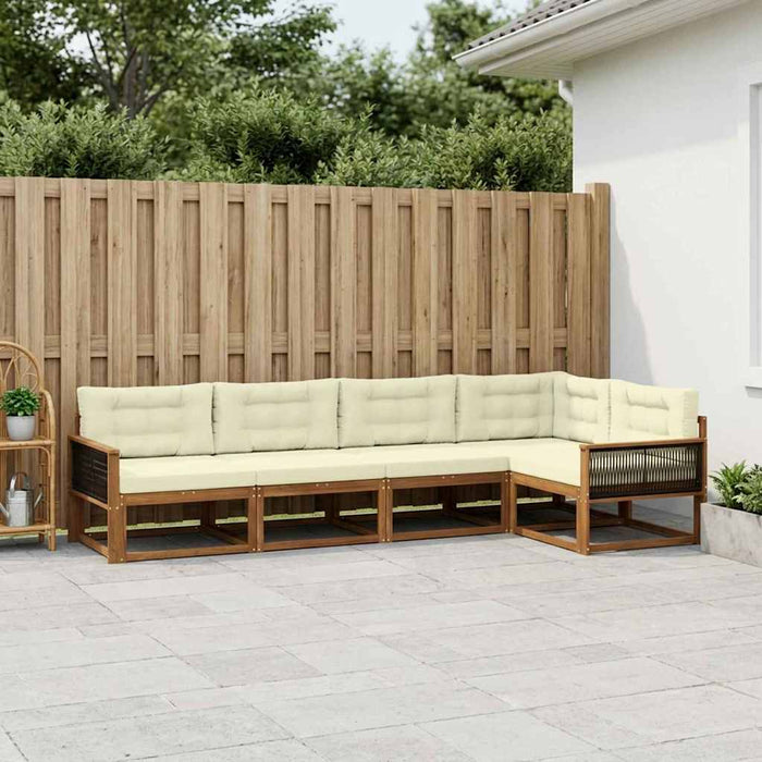Set de canapele de exterior 5 pcs Natural și Crem WALTI