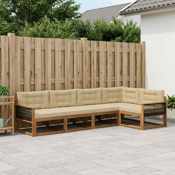 Set de canapele de exterior 5 pcs Natural și Bej WALTI