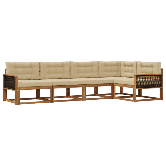 Set de canapele de exterior 5 pcs Natural și Bej WALTI