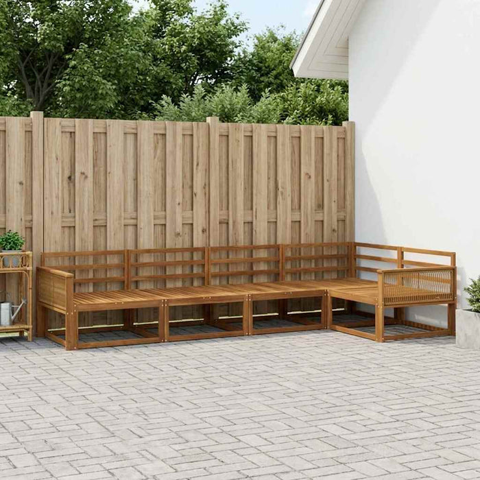 Set de canapele de exterior 5 pcs natural Lemn Solid de Acacia WALTI