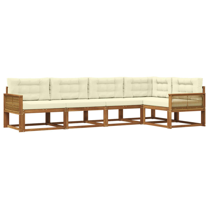Set de canapele de exterior 5 pcs Natural și Crem WALTI