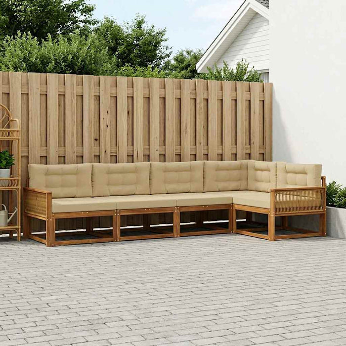 Set de canapele de exterior 5 pcs Natural și Bej WALTI