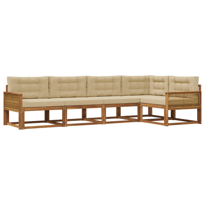Set de canapele de exterior 5 pcs Natural și Bej WALTI