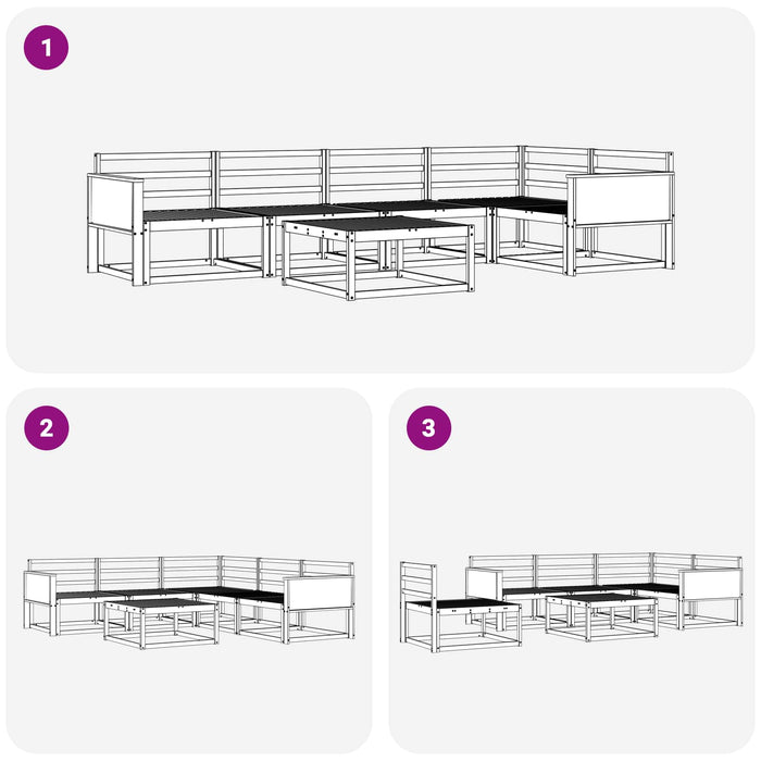 Set de canapele de exterior 6 pcs natural Lemn Solid de Acacia WALTI
