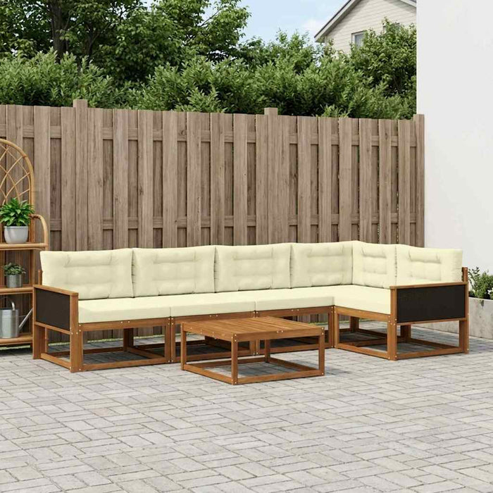 Set de canapele de exterior 6 pcs Natural și Crem WALTI