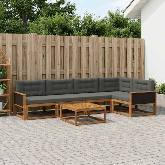 Set de canapele de exterior cu pernă 6 pcs Natural și Antracit WALTI