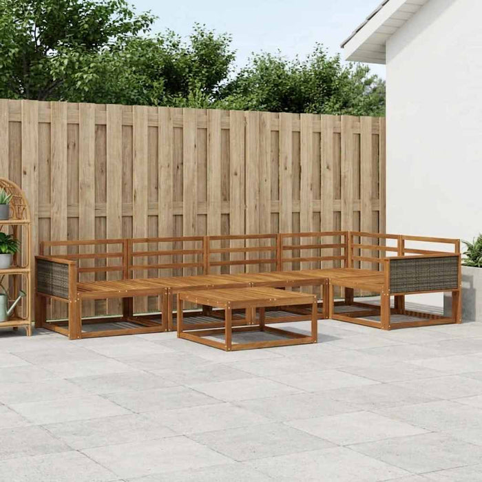 Set de canapele de exterior 6 pcs natural Lemn Solid de Acacia WALTI