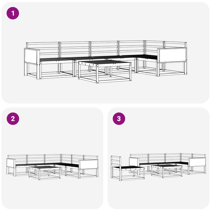 Set de canapele de exterior 6 pcs natural Lemn Solid de Acacia WALTI