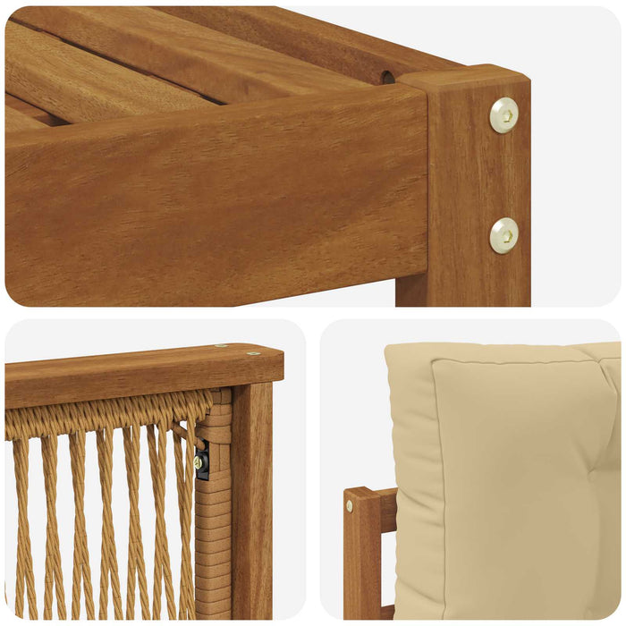 Set de canapele de exterior cu pernă 6 pcs Natural și Bej WALTI