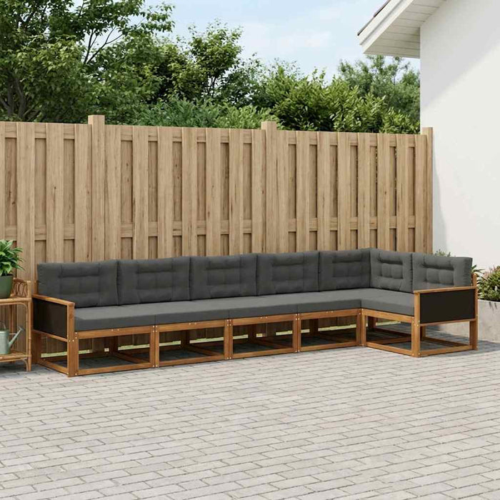 Set de canapele de exterior cu pernă 6 pcs Natural și Antracit WALTI