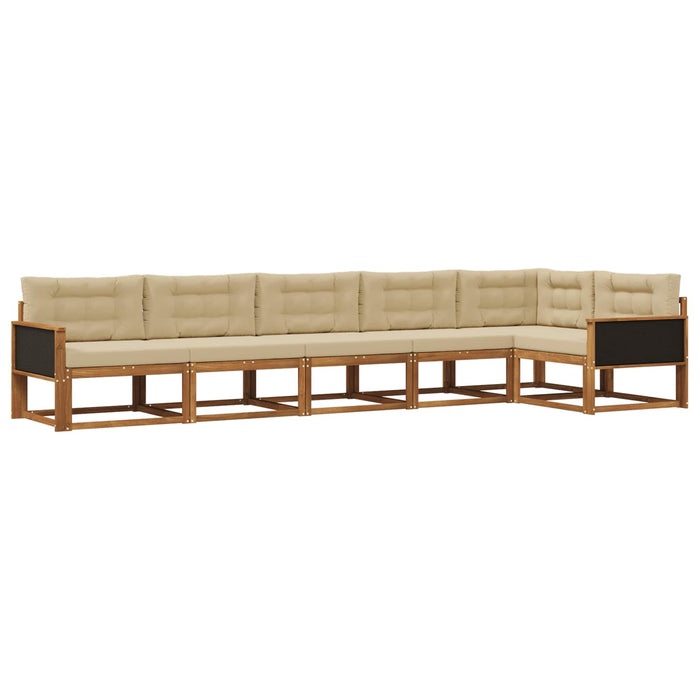 Set de canapele de exterior cu pernă 6 pcs Natural și Bej WALTI