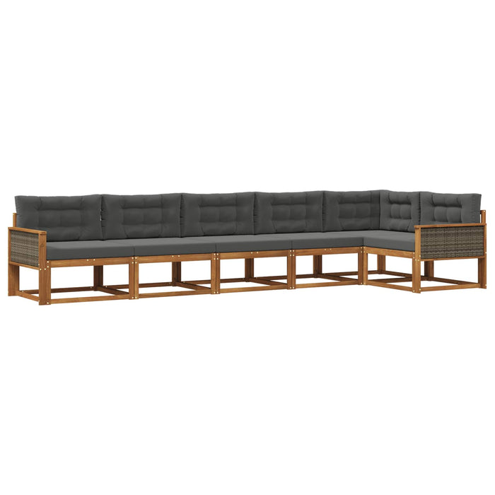 Set de canapele de exterior cu pernă 6 pcs Natural și Antracit WALTI