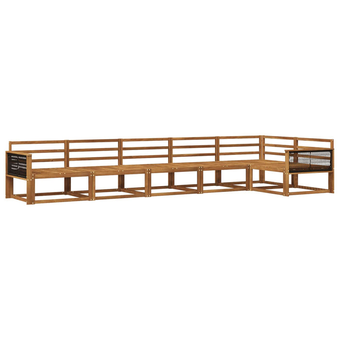 Set de canapele de exterior 6 pcs natural Lemn Solid de Acacia WALTI