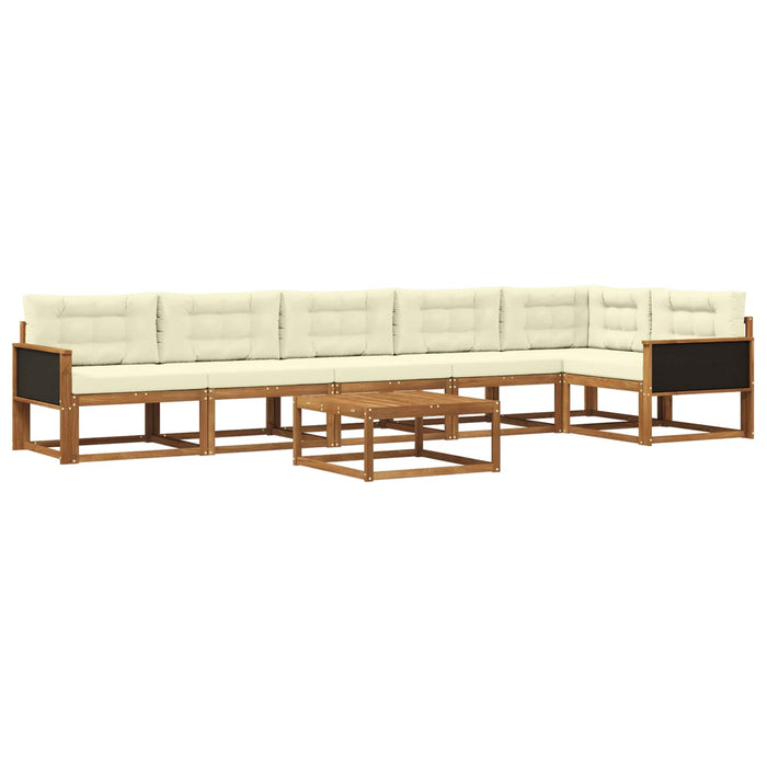 Set de canapele de exterior cu pernă 7 pcs Natural și Crem WALTI