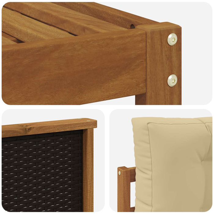 Set de canapele de exterior cu pernă 7 pcs Natural și Bej WALTI