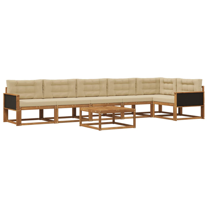 Set de canapele de exterior cu pernă 7 pcs Natural și Bej WALTI