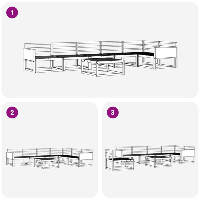 Set de canapele de exterior 7 pcs natural Lemn Solid de Acacia WALTI